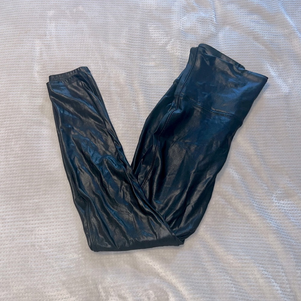SPANX Faux Leather Leggings | Black | Size Large NWOT